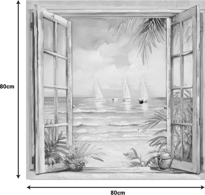 Pikturë kanavace Deive I, shumëngjyrëshe, 80x3x80cm