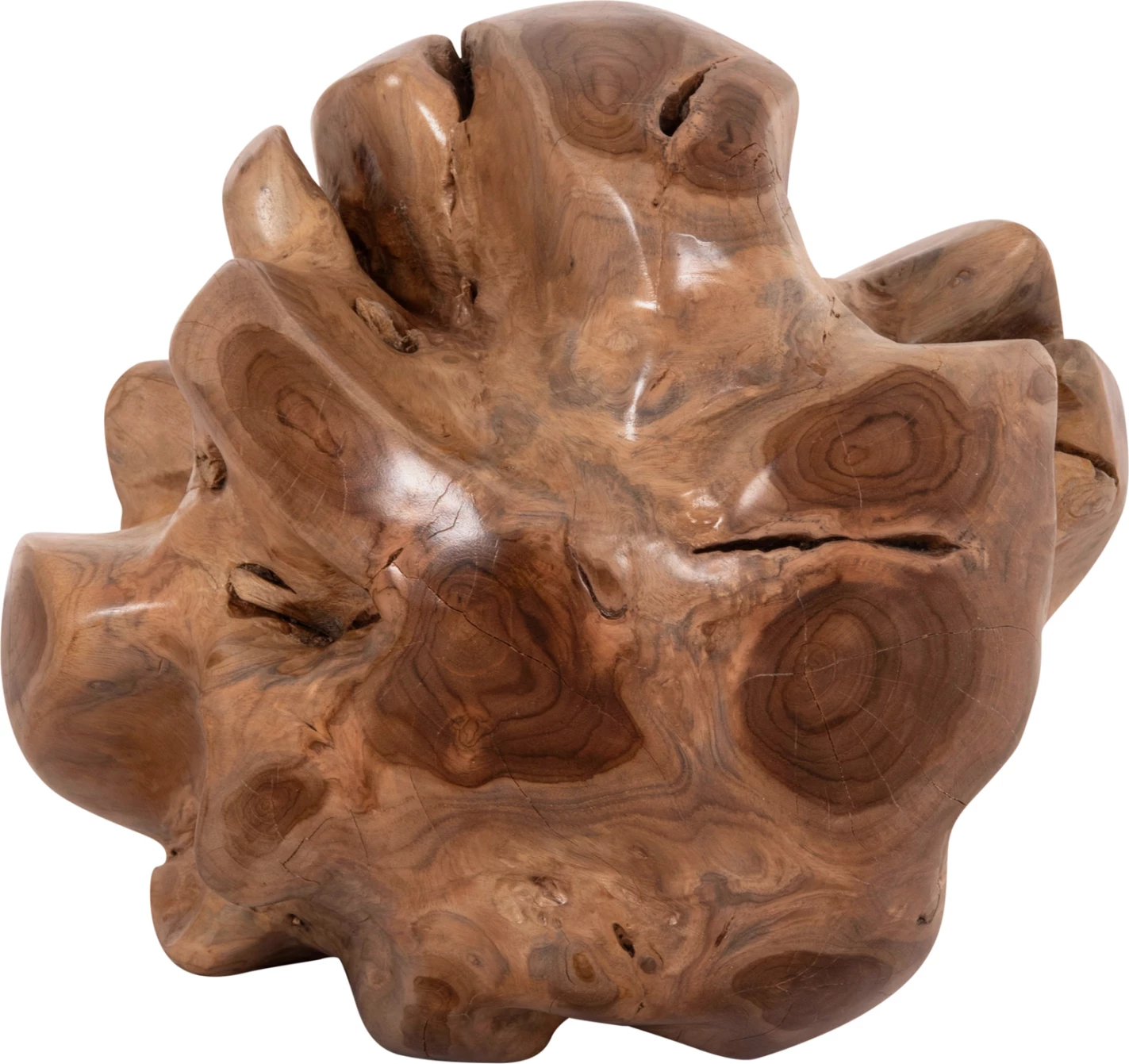 Dekor për dysheme CLEMOR, sferë prej druri tik, ngjyrë natyrale, 30cm