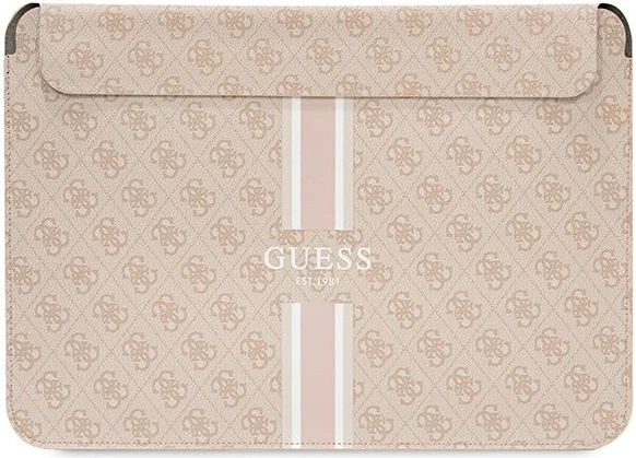 Mbështjellës laptopi Guess 4G Printed Stripes, deri 16", Rozë