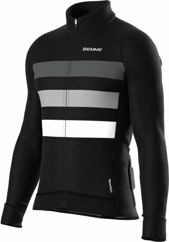 Maicë me gjatësi të gjatë Biemme për meshkuj, e zezë-gri