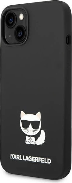 Mbështjellës Karl Lagerfeld KLHCP14MSLCTBK për iPhone 14 Plus 6.7", silikon, Choupette, zi