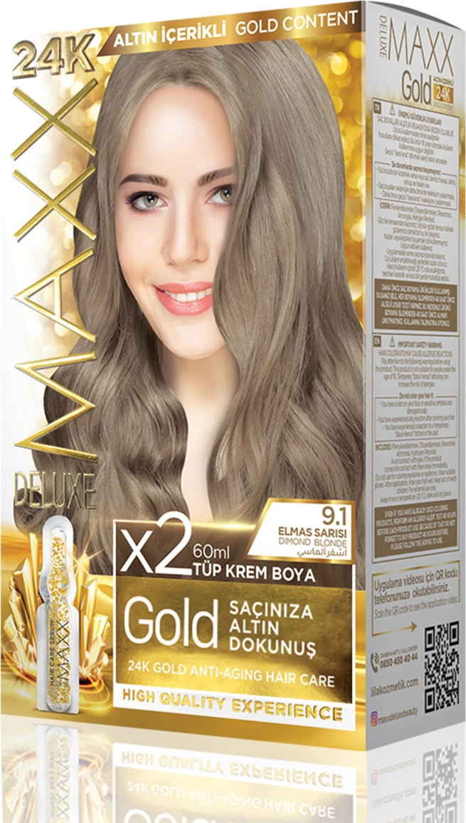 Ngjyrë për flokë MAXX GOLD SET 9.1 Diamond Blonde, 50 ml