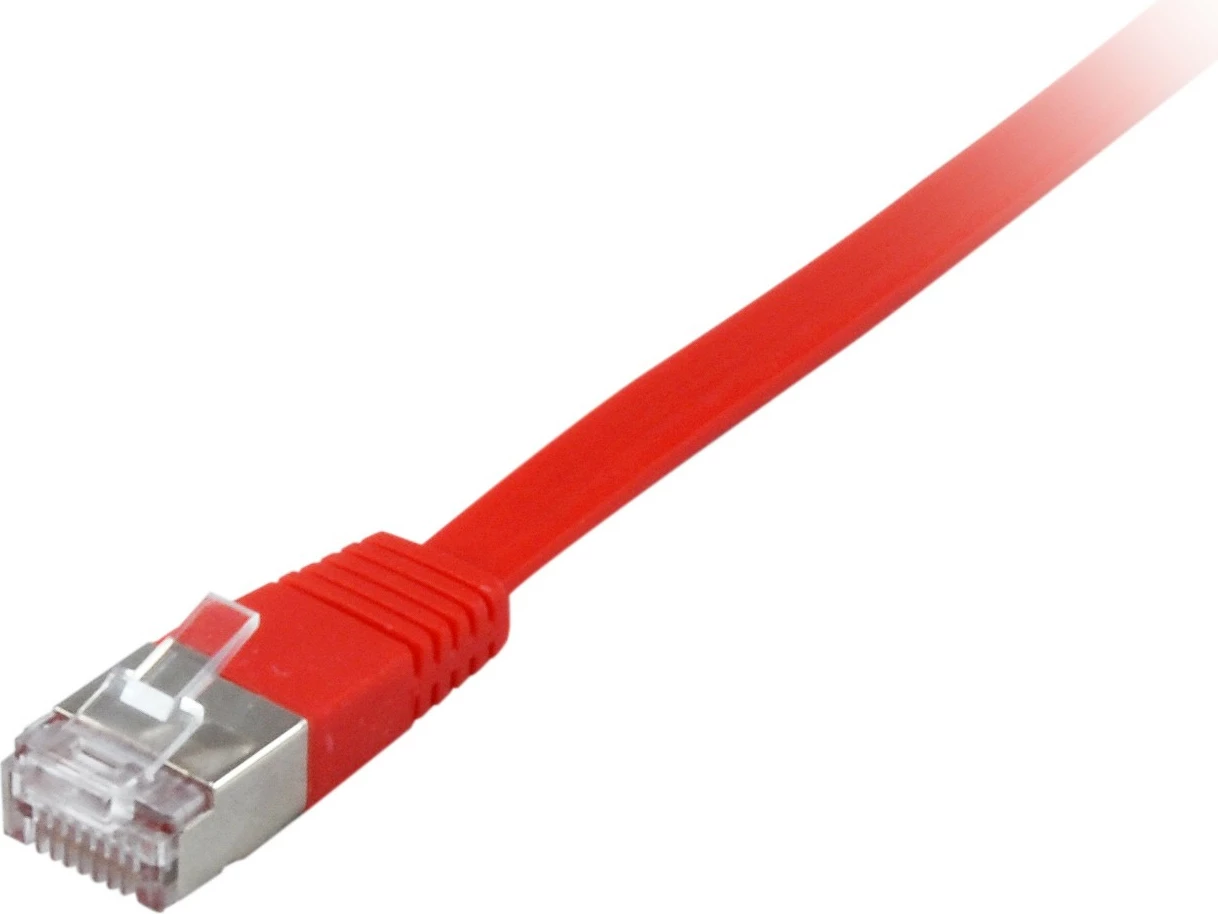 Kabllo rrjeti Equip Cat6A U/FTP, 0.5m, flat, RJ-45, e kuqe