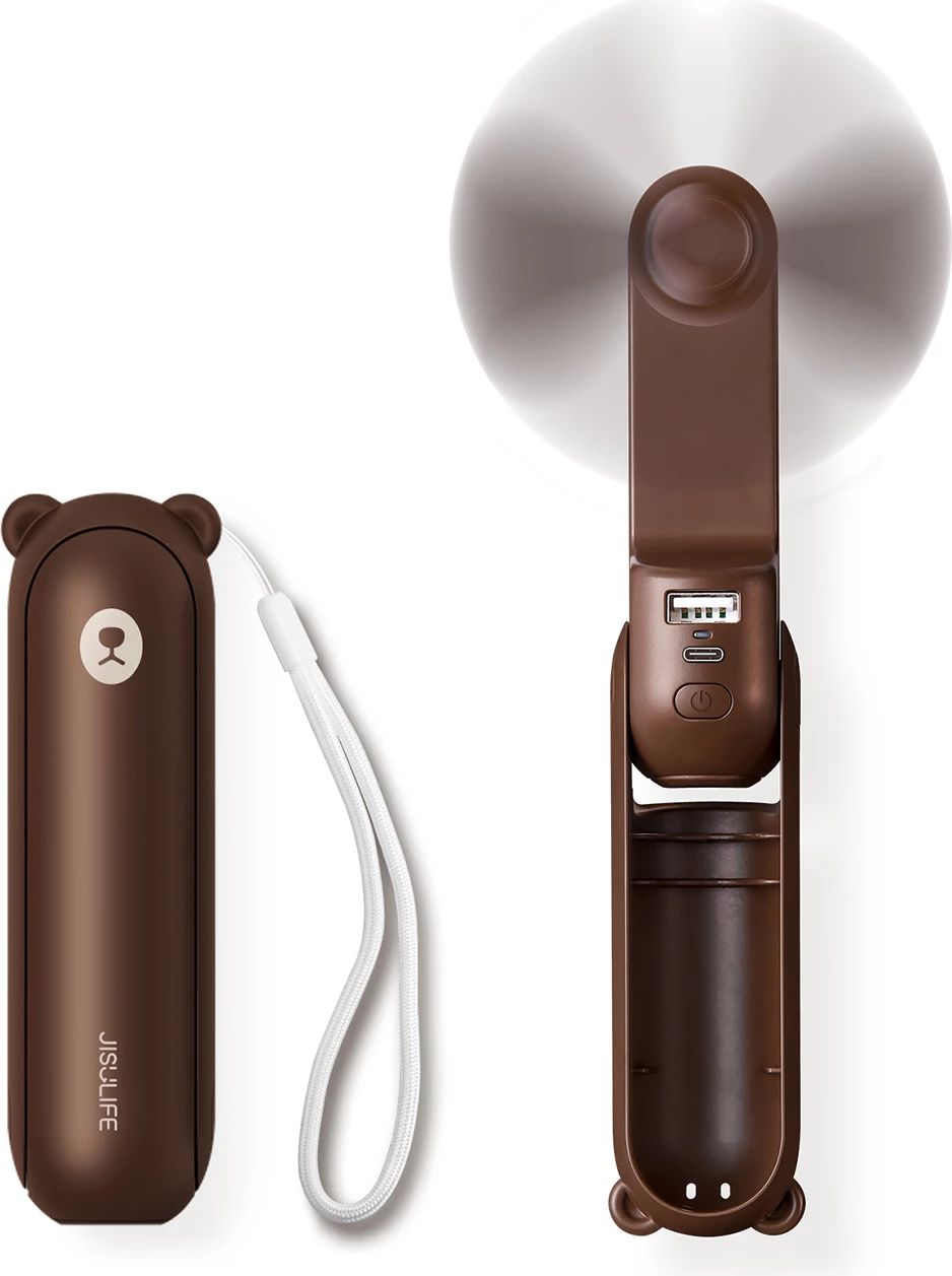 Ventilator dore Jisulife Handheld Fan Life8 Plus, 4500 mAh, USB-C, kafe