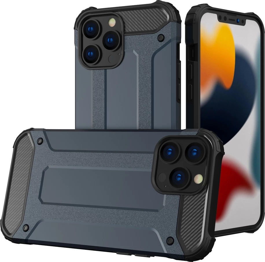 Mbështjellës Hurtel Hybrid Armor për iPhone 13 Pro, Blu