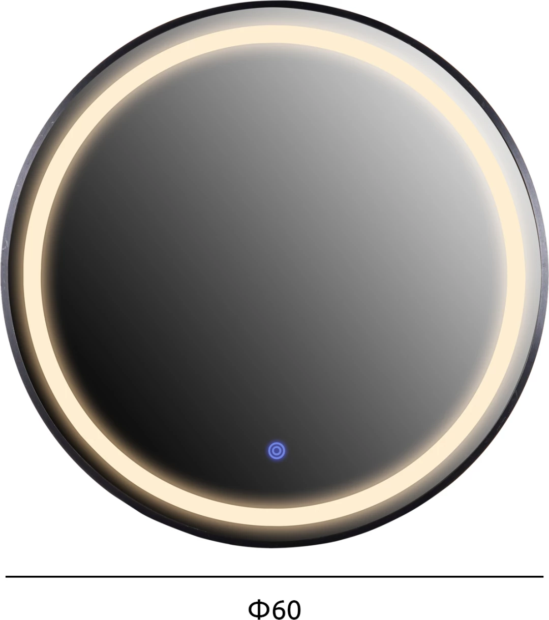 Pasqyrë muri e rrumbullakët, alumini, ngjyrë e zezë, FH9579.01, Φ60x3cm