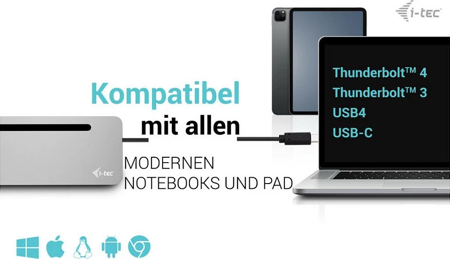 Docking station I-Tec USB-C Metal Ergonomic 3x 4K, 100W, argjendtë