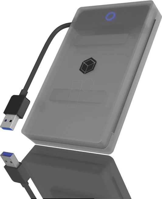 Adapter/kasë USB 3.2 Gen 1 për HDD/SSD 2.5" SATA, ICYBOX IB-AC603B-U3, 5 Gbit/s, kabllo USB-A 16 cm, antracit/zi, set