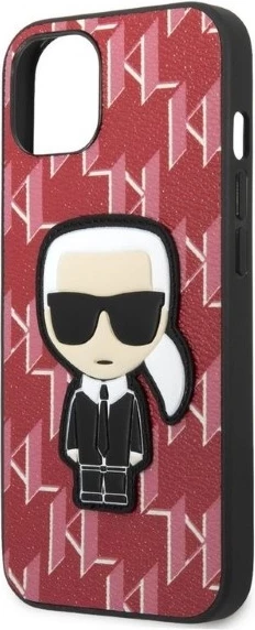 Mbështjellës Karl Lagerfeld Monogram Ikonik Patch për iPhone 13 6.1", i fortë, i kuq