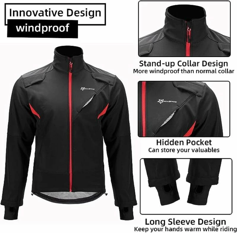 Jakne për meshkuj Rockbros, e zezë