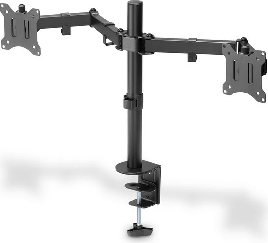 Mbajtëse tavoline për dy monitorë Digitus DA-90400, çelik, për monitorë 15-32", e zezë mat