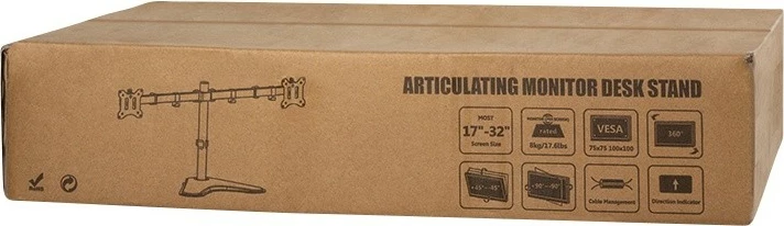 Mbajtës tavoline për 2 monitorë LogiLink BP0099, 17-32 inç, Çelik, i zi