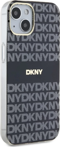 Mbështjellës DKNY IML Mono & Stripe MagSafe për iPhone 15 Plus / 14 Plus, i zi