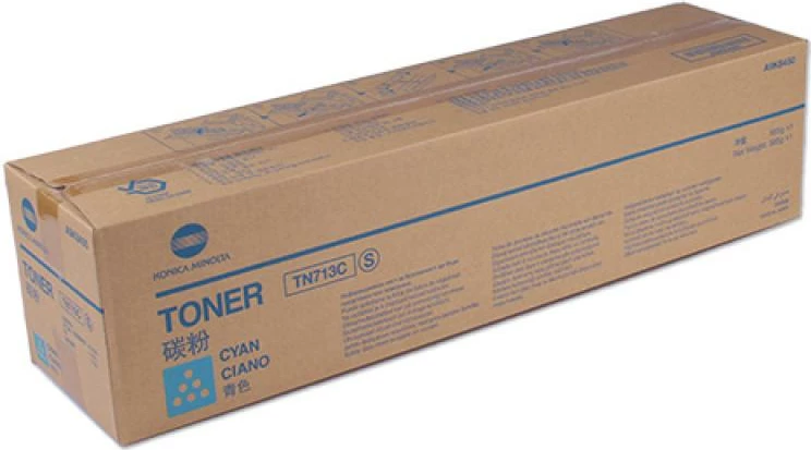 Toner, Konica Minolta, TN-713C (A9K8450), origjinal, rendiment deri 24,000 faqe, cyan, paketë 1 copë