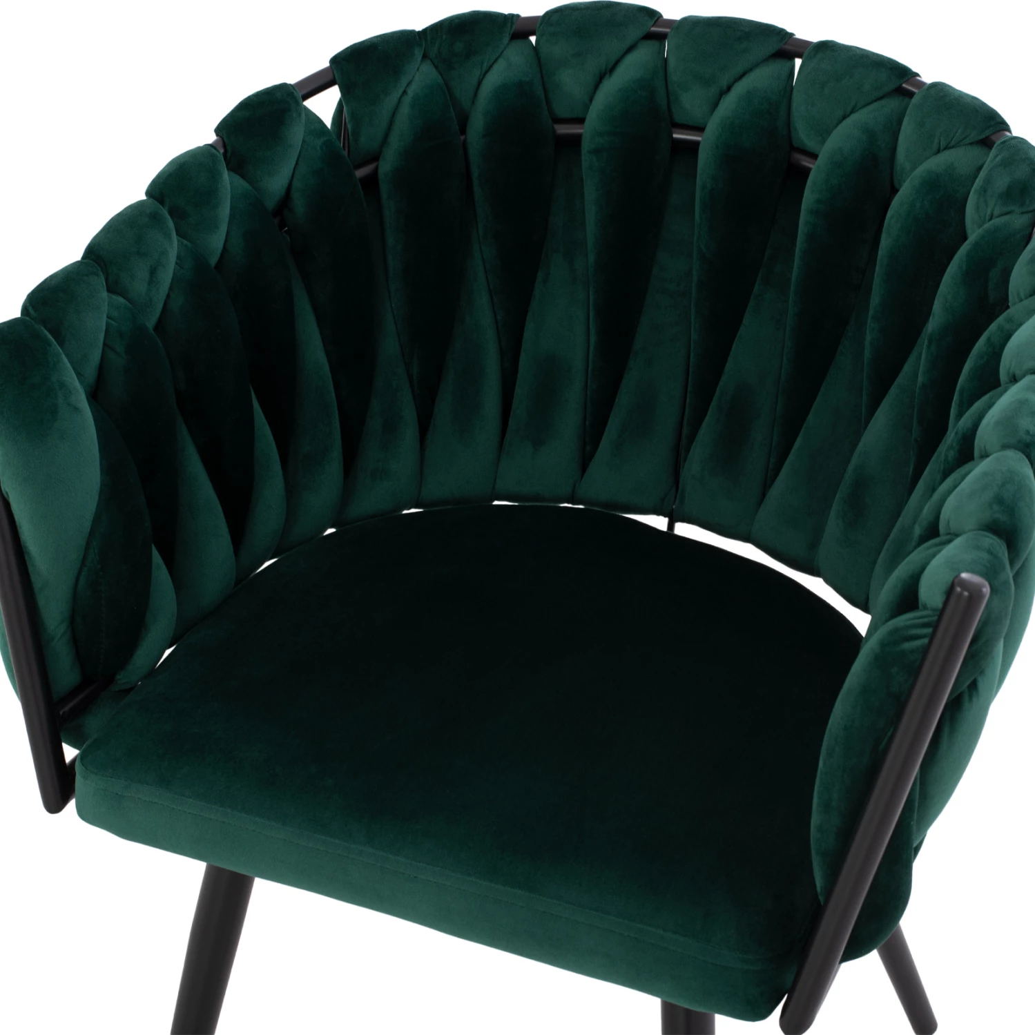 Poltronë Luanda, kadife, ngjyrë selvi, këmbë metalike, FH8741.03, 60x54x78 cm, set prej 2 copë