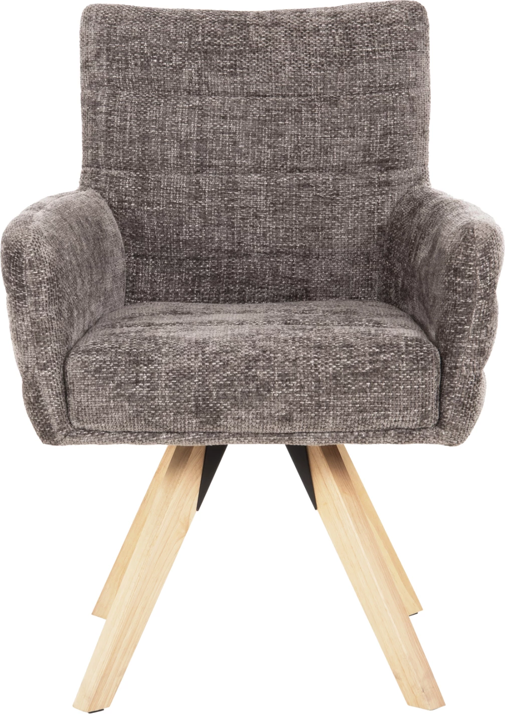 Karrige ngrënieje GAZER FH9845.03, pëlhurë gri, këmbë druri gome, 66x63x91H cm