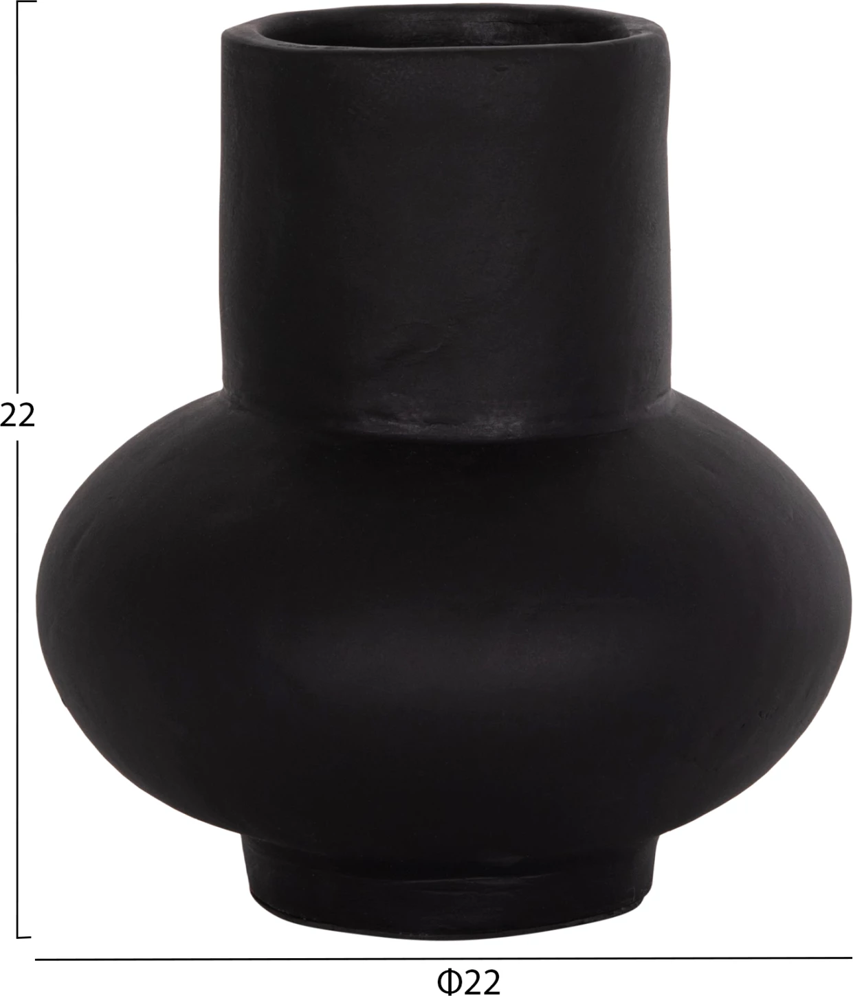 Vazo dekorative tavoline LEMA, terrakotë, e zezë, FH4664.01S, 22x22cm