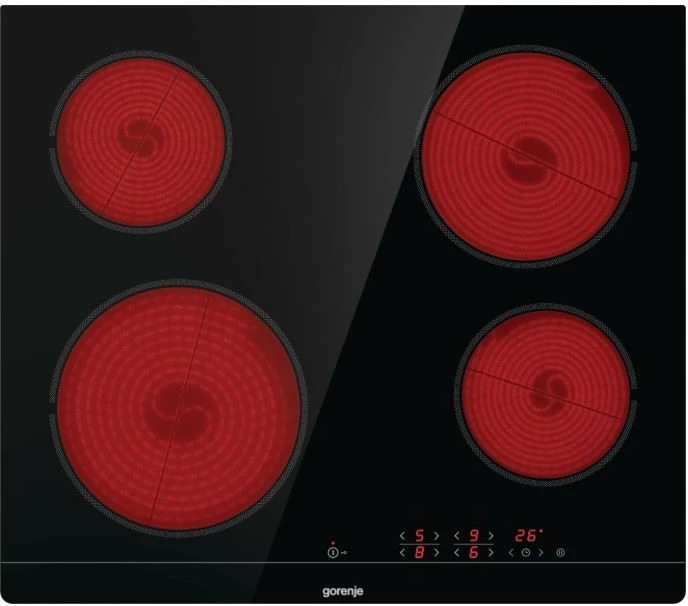 Pllakë qeramike Gorenje ECT641BSC, 4 zona, kontroll me prekje, e zezë