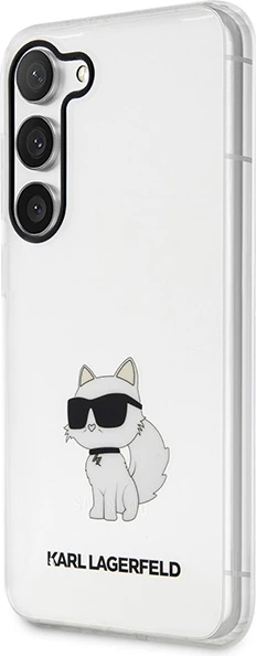 Mbështjellës Karl Lagerfeld KLHCS23SHNCHTCT për Samsung Galaxy S23, transparent, Choupette