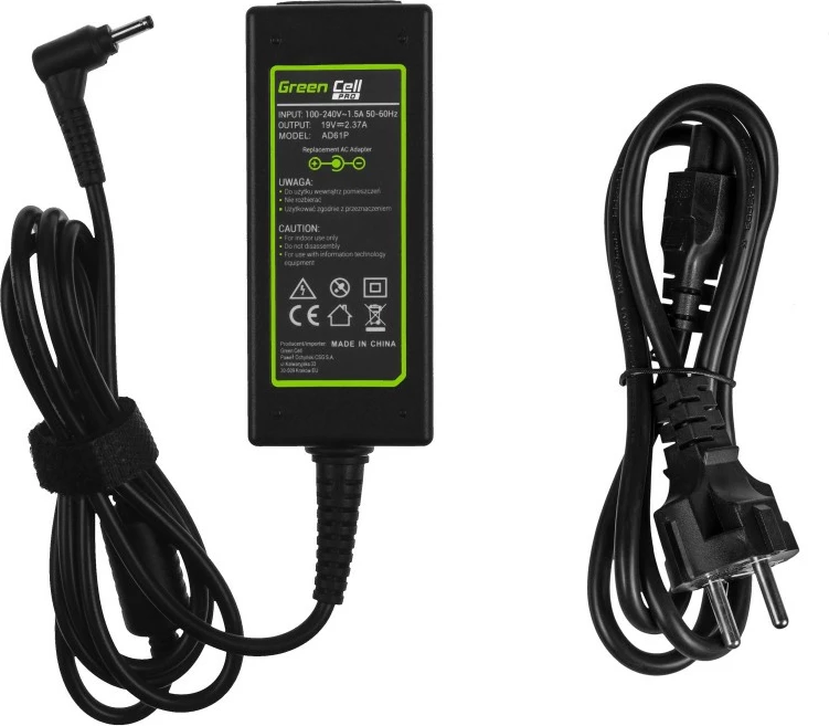 Furnizues energjie Green Cell AD61P për Asus ZenBook UX21E/UX31E, 45W, 19V, 2.37A, i zi