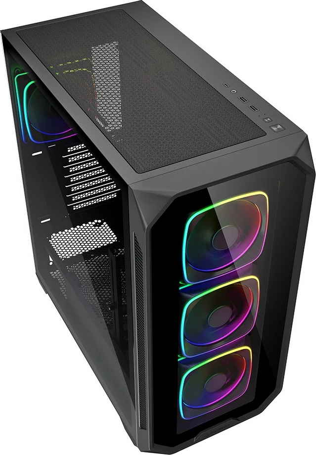 Kasë Sharkoon AK5G RGB, Midi Tower, xham i temperuar, e zezë