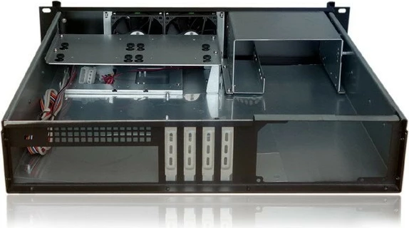 Kasë Techly 101980, rack 19", 2U, Micro ATX/Mini ITX, 4x3.5", 1x5.25", e zezë