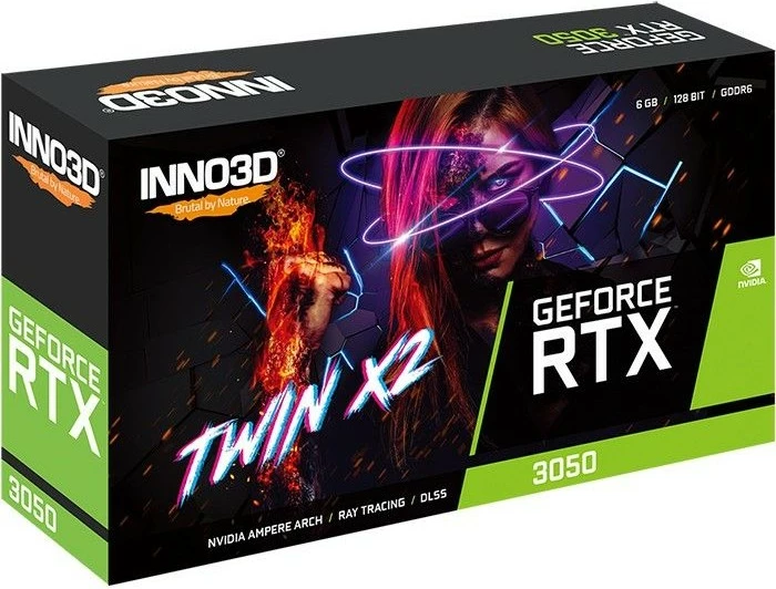 Kartelë grafike Inno3D GeForce RTX 3050 Twin X2, 6 GB, Gri
