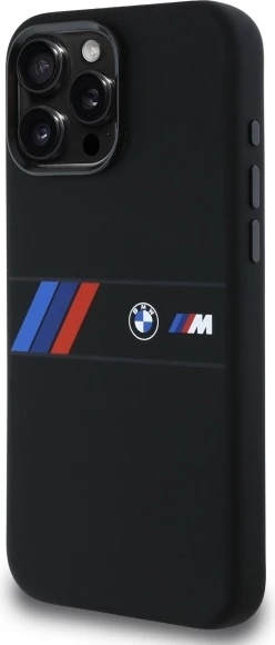 Mbështjellës BMW Silicone Middle Stripe MagSafe për iPhone 16 Pro Max, i zi