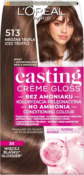 Ngjyrë për flokë L'Oreal Paris Casting Creme Gloss 513 Icy Truffle për femra