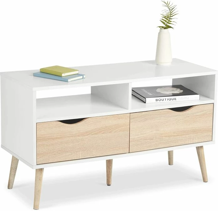 Komodë TV VONHAUS Koto 99x39x58 cm bardhë/lis