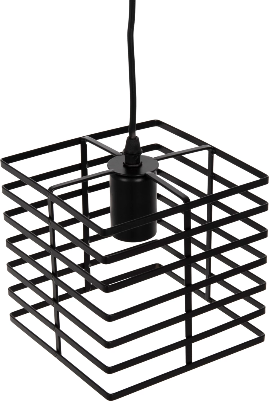 Llambë varëse tavani, kapak metali i zi, FH4131, 16x16x124H cm