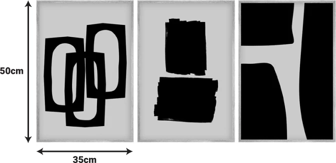 Pikturë kanavace Blacky, triptik, print digjital, shumëngjyrëshe, 50x2x35cm