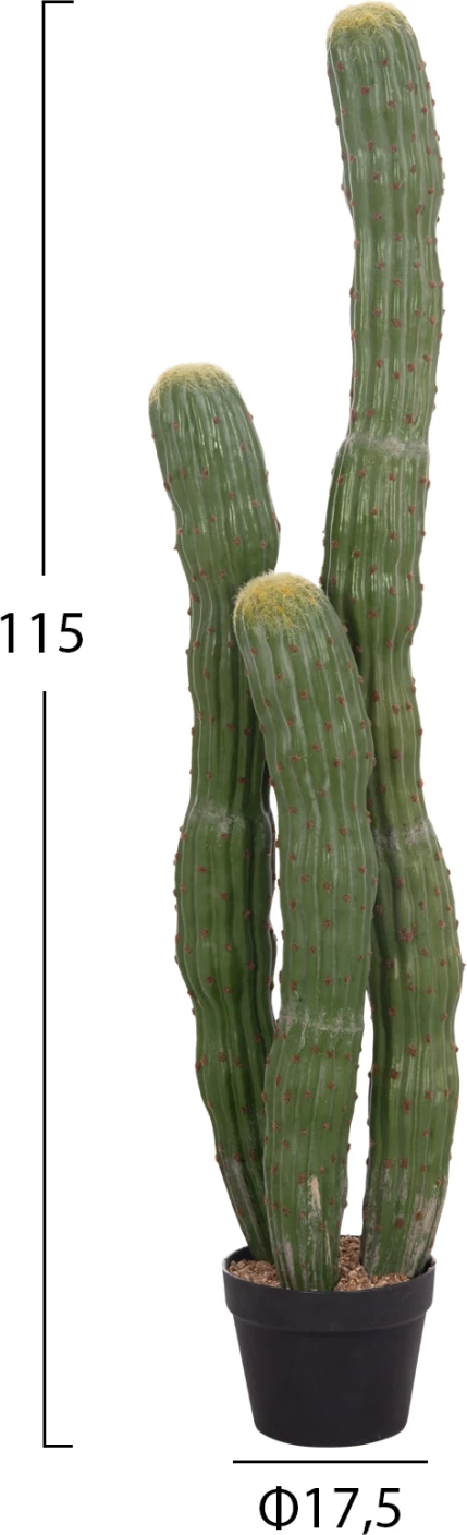 Bimë dekorative sintetike në vazo, lloj kaktusi, FH4747, 17.5x115cm