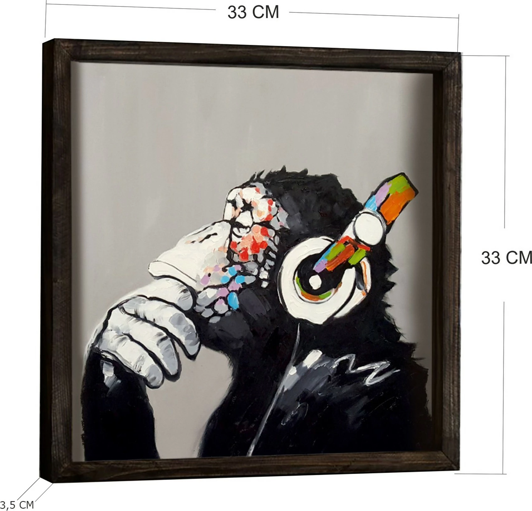 Pikturë dekorative me kornizë MDF, Wallity, KZM670, shumëngjyrëshe, 33x33cm