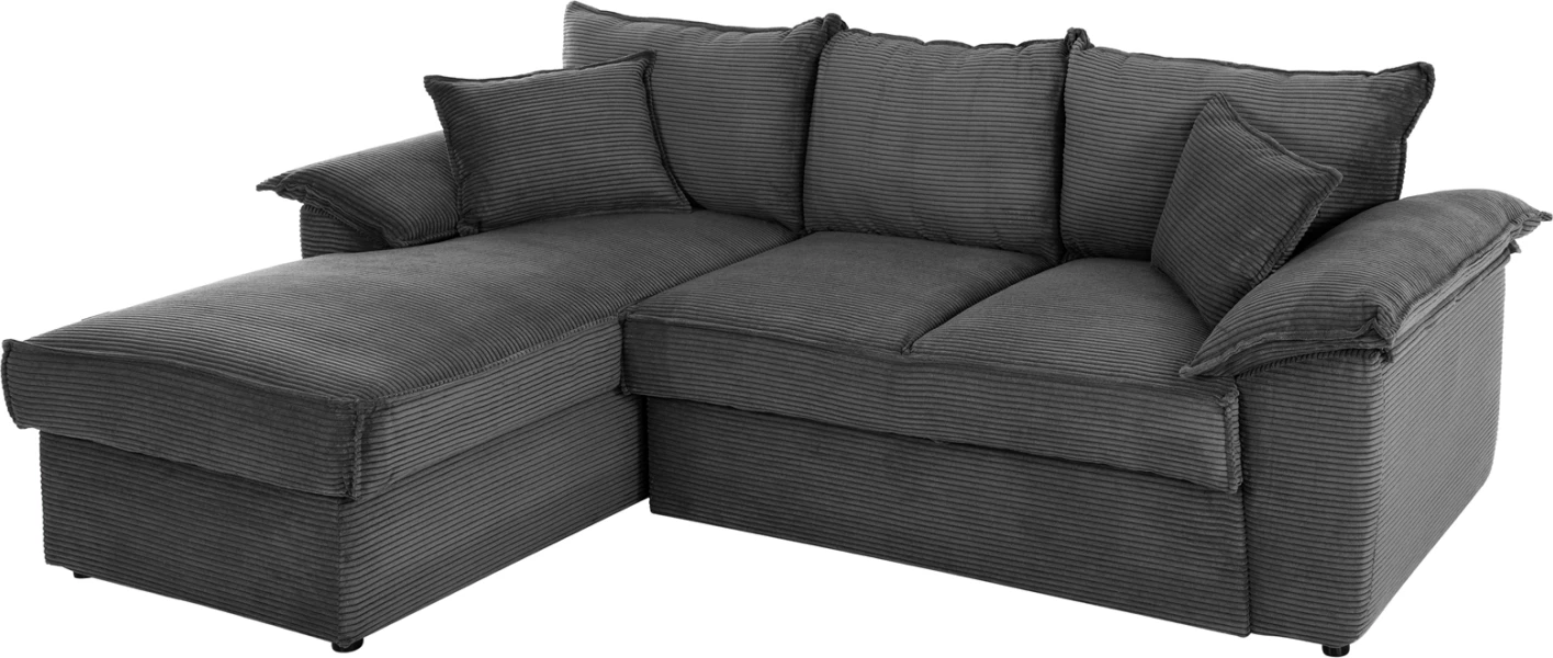 Kënd divan-shtrat me hapësirë ruajtëse ALDO FH3276.02L pëlhurë antracit 256x91-159x87H cm