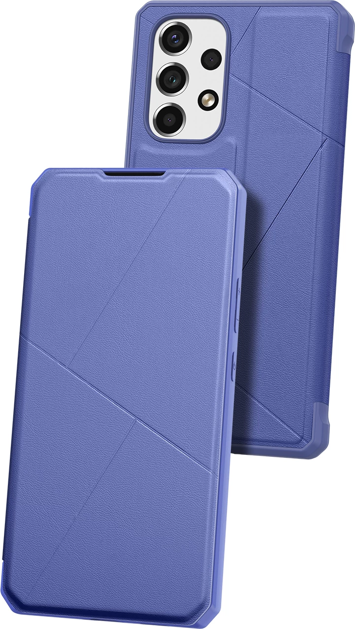 Mbështjellës Dux Ducis Skin X për Samsung Galaxy A73, me xhep për karta, me stand, kaltër