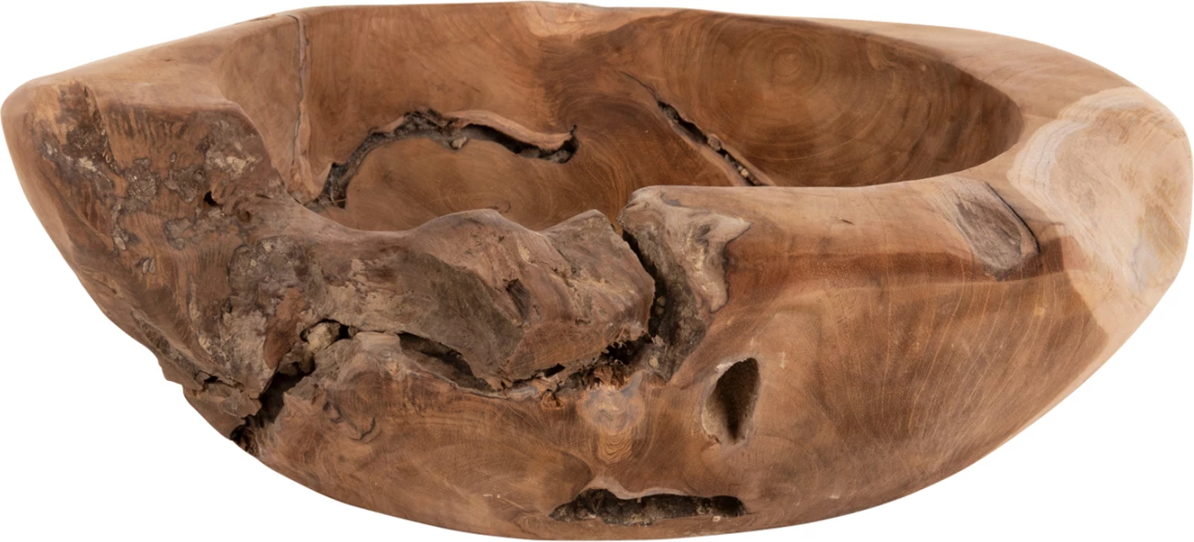 Enë dekorative për tavolinë YOKI FH9629 dru tik Φ50x16Hcm