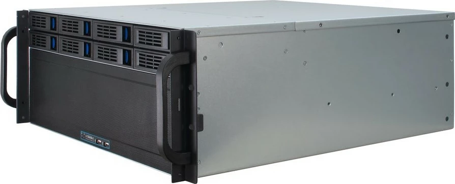 Kasë serveri Inter-Tech IPC 4U-4408, rack 4U, 9x 3.5", hot-swap, USB 3.2, e zezë/argjendtë