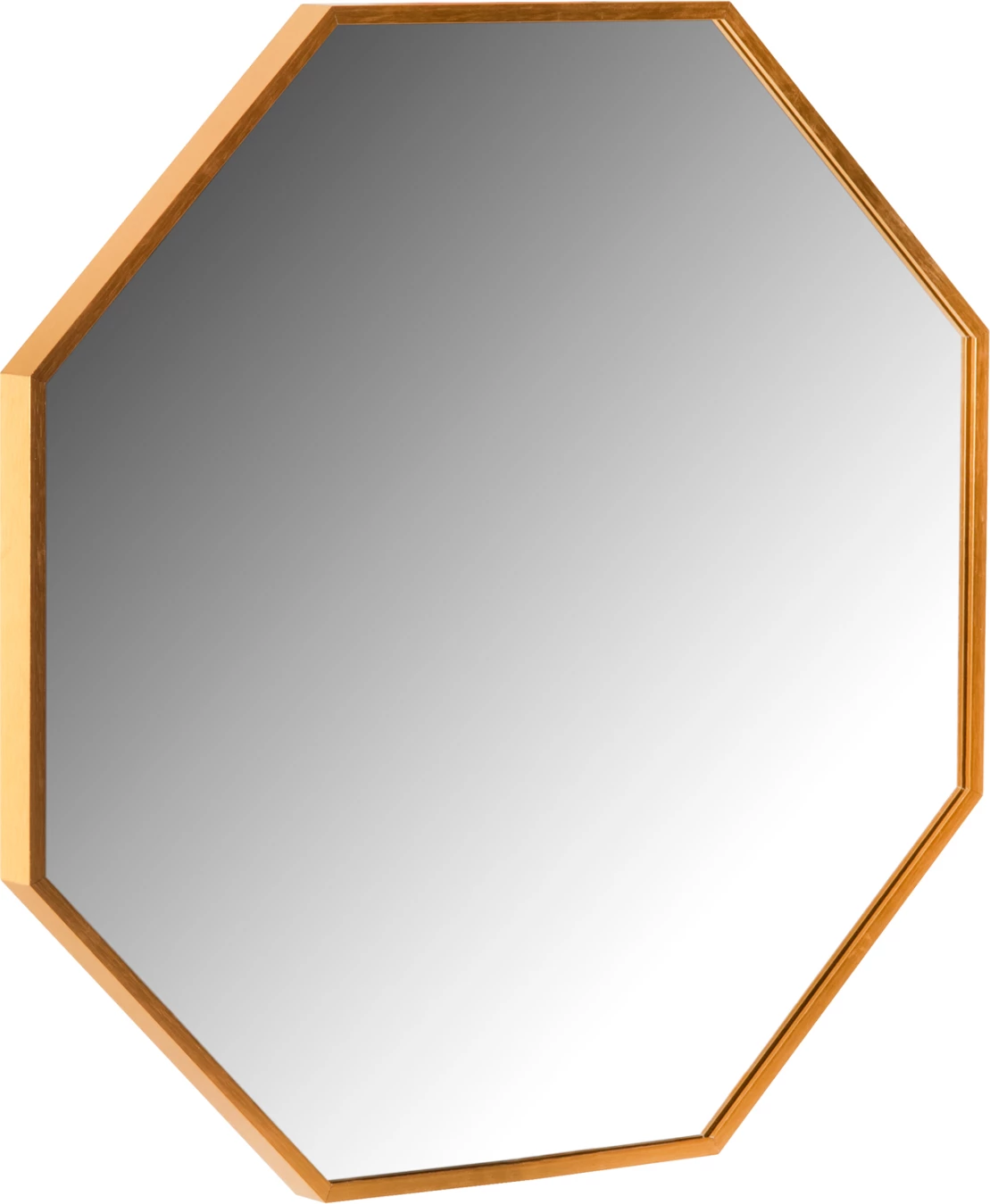 Pasqyrë muri oktagonale, kornizë alumini, ngjyrë ari, Φ74cm