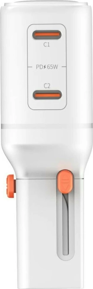 Karikues udhëtimi mur, 4smarts Nomad Pocket GaN 65W, 2x USB-C + adapter USB-A, i bardhë