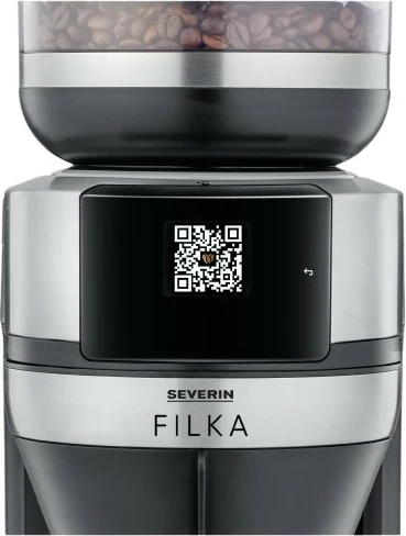 Aparat kafeje Severin KA 4853 FILKA inox, mulli çeliku, ekran LED, 2L, e zezë mat