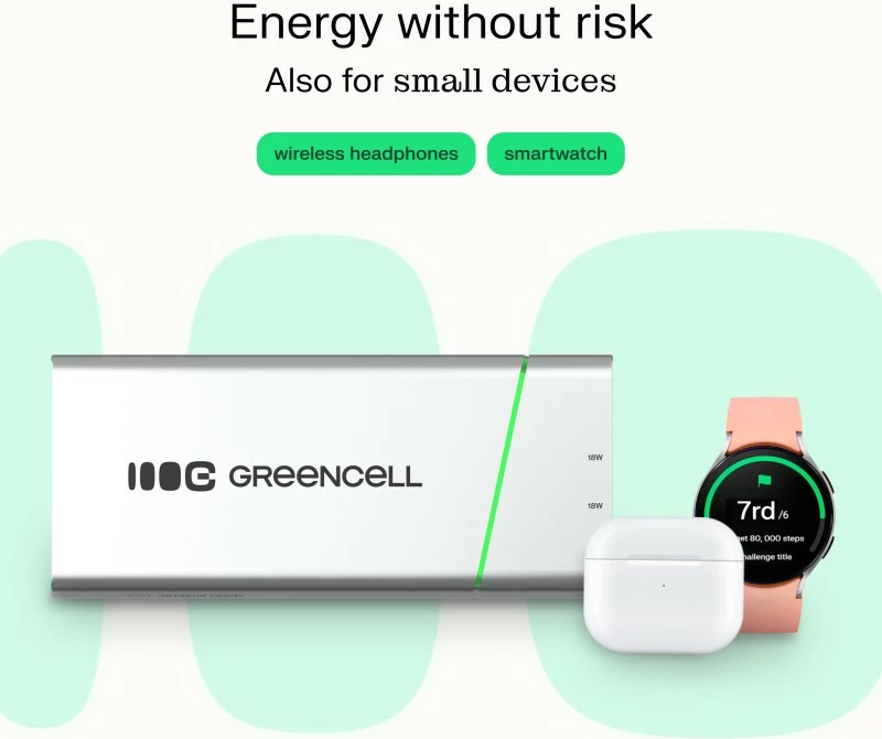 Powerbank Green Cell PowerPlay Pro PBPLGC20P 20800mAh 65W PD 2x USB-C + USB-A argjendtë/zezë