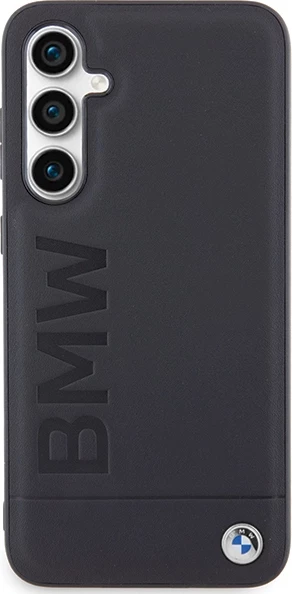 Mbështjellës BMW Leather Hot Stamp për Samsung Galaxy S23 FE, i zi