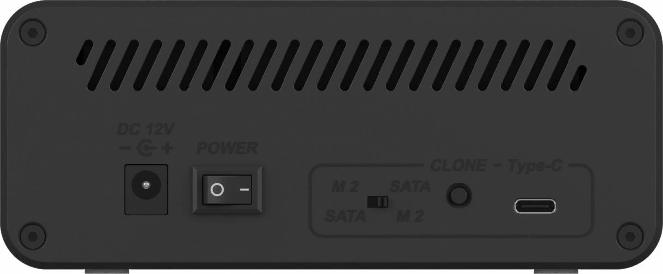 Docking station IcyBox IB-2914MSCL-C31 për SSD/HDD 2.5''/3.5'' dhe M.2 NVMe, e zezë