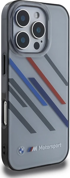 Mbështjellës BMW Motorsport IML Random Stripes për iPhone 16 Pro Max, Gri