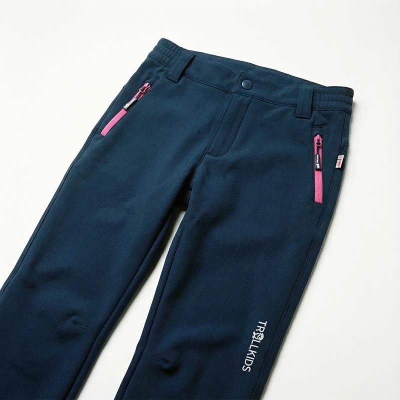 Pantallona softshell për fëmijë Trollkids, blu e errët