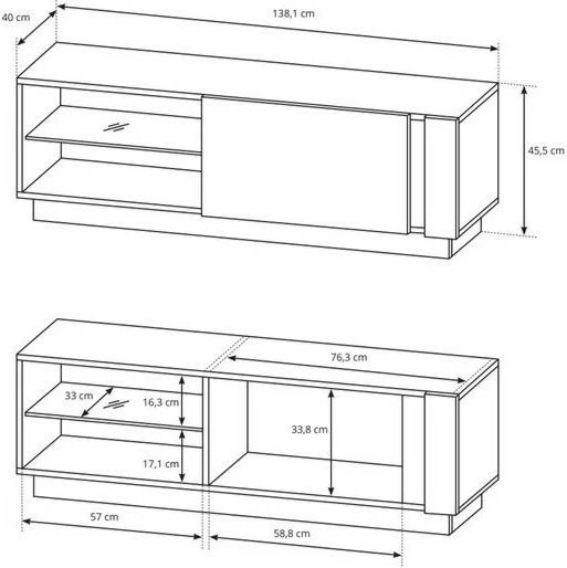 Tv Komodë Acorn 1, e bardhë