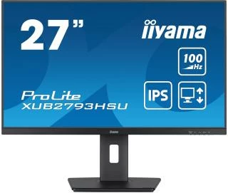 Monitor iiyama ProLite XUB2793HSU-B7 27" IPS 100Hz AdaptiveSync me altoparlantë, HDMI/DisplayPort, USB hub, zi