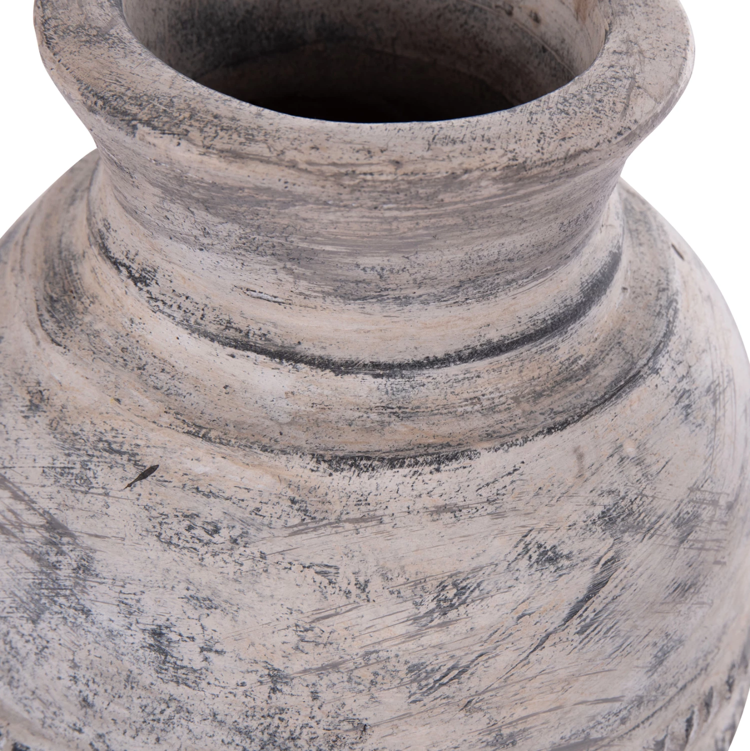 Vazo dekorative tavoline VERMO, terrakotë, ngjyrë gri e çelët, FH4393, 21x25cm