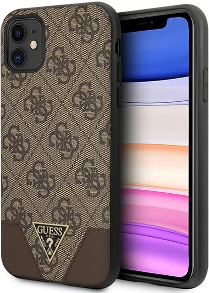 Mbështjellës Guess 4G Triangle Collection për iPhone 11/Xr 6.1", Kafe